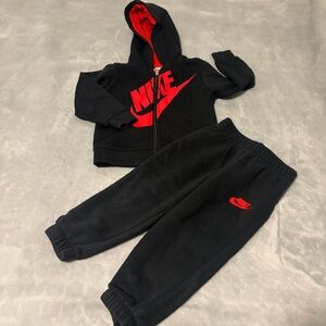 Nike Kids Black and Red Jogger Set